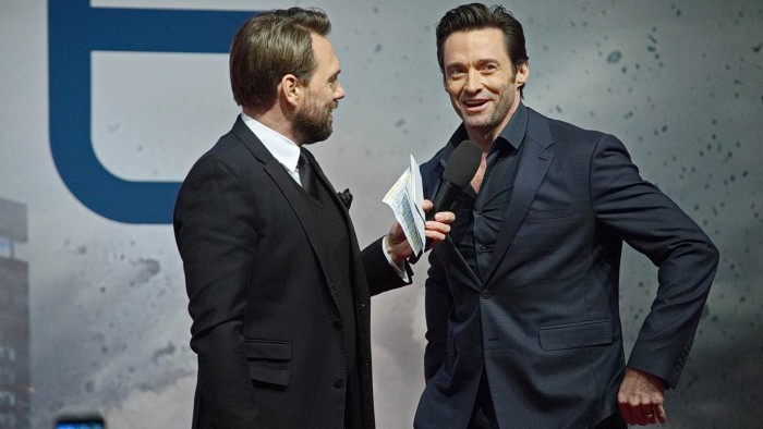 Steven Gätjen and hugh Jackman -  Chappie Fanevent in der Mall of Berlin Gregor Anthes